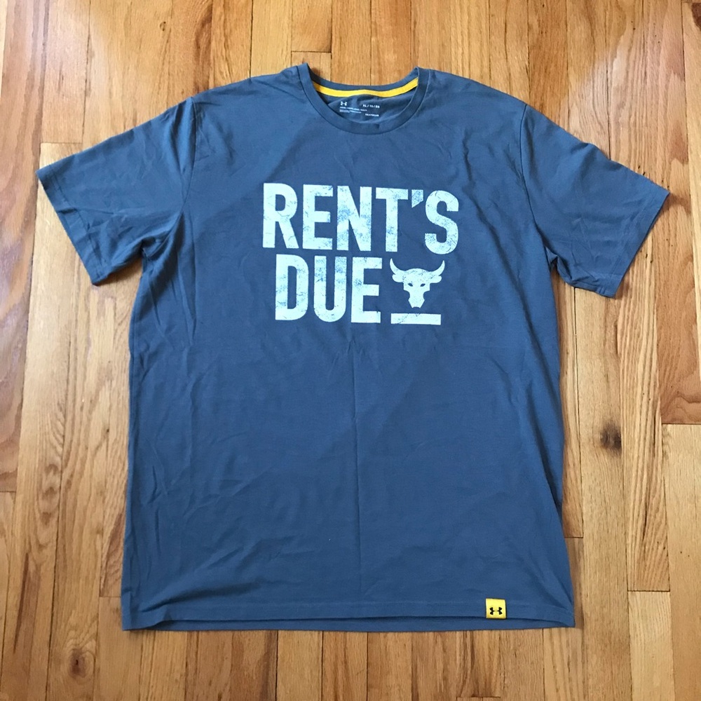 Under Armour x Project Rock Rents Due Men's Gray Graphic Tee XL